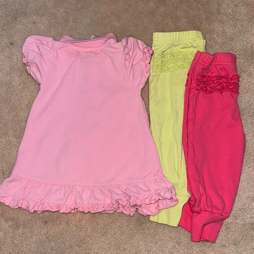 Disney Pink and Yellow Casual Dress with Minnie Mouse Design